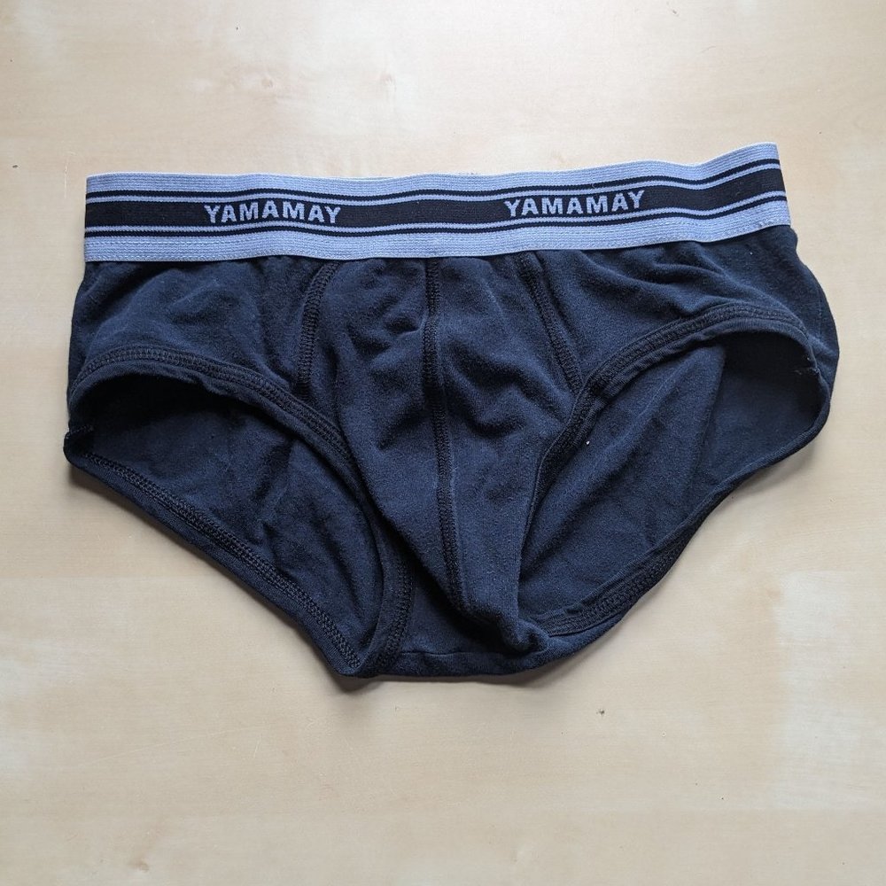 Black cotton men's briefs